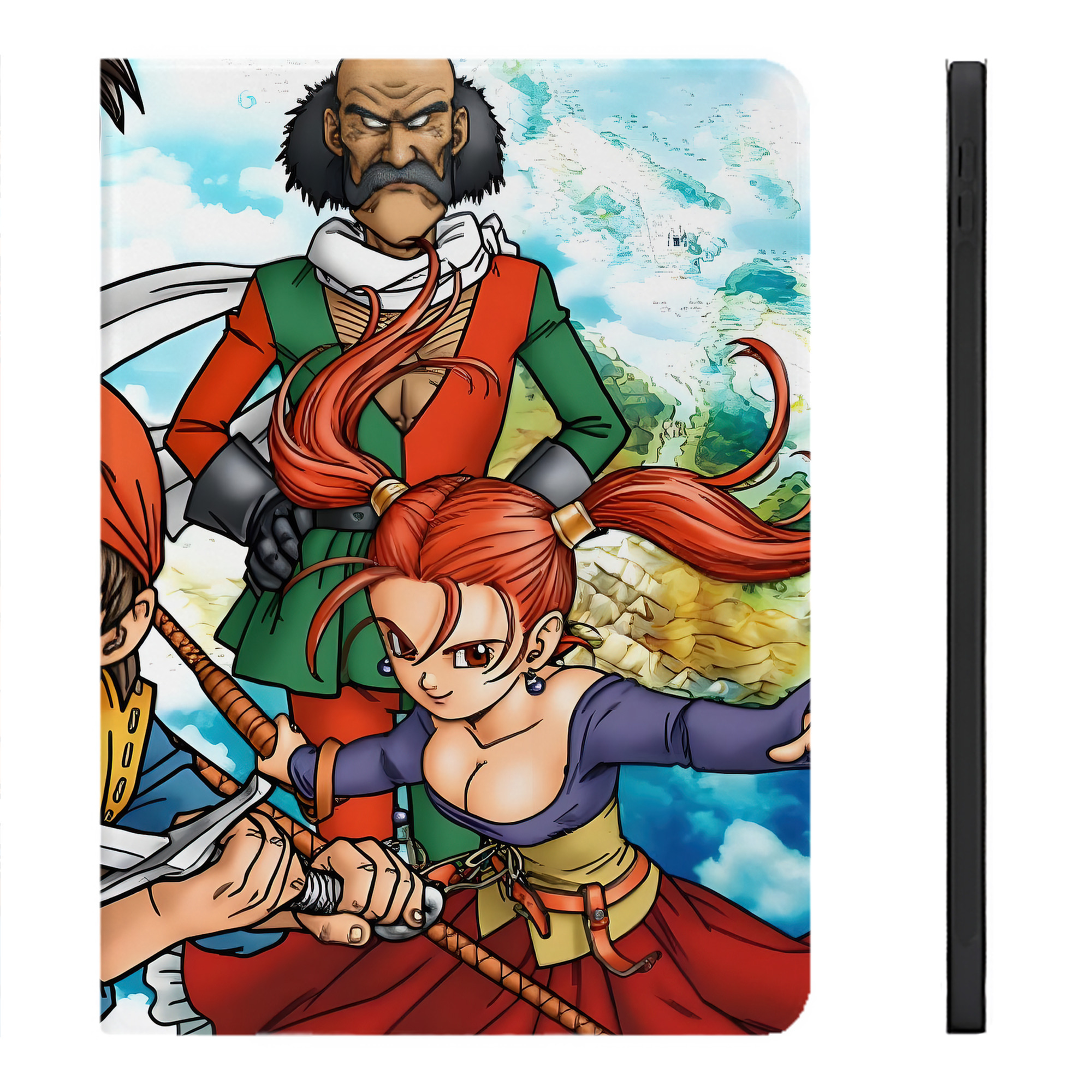 （画像用） ドラゴンクエスト Doragon Kuesuto Dragon Quest IPadケース ペンホルダー付き ブックスタイルデザイン